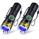DARKDAWN Torches UV 395nm Light USB Rechargeable Ultraviolet LED Black Light Torch Mini Woodsche Lamp with Zoom, Detector for Pet Urine, Amber, Uranium Glass, Resin Hardening, Pack of 2 DARKDAWN Torches UV 395nm Light USB Rechargeable Ultraviolet LED Black Light Torch Mini Woodsche Lamp with Zoom, Detector for Pet Urine, Amber, Uranium Glass, Resin Hardening, Pack of 2