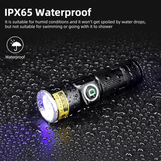 DARKDAWN Torches UV 395nm Light USB Rechargeable Ultraviolet LED Black Light Torch Mini Woodsche Lamp with Zoom, Detector for Pet Urine, Amber, Uranium Glass, Resin Hardening, Pack of 2 DARKDAWN Torches UV 395nm Light USB Rechargeable Ultraviolet LED Black Light Torch Mini Woodsche Lamp with Zoom, Detector for Pet Urine, Amber, Uranium Glass, Resin Hardening, Pack of 2