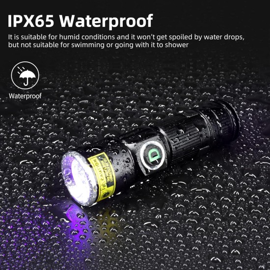 DARKDAWN Torches UV 395nm Light USB Rechargeable Ultraviolet LED Black Light Torch Mini Woodsche Lamp with Zoom, Detector for Pet Urine, Amber, Uranium Glass, Resin Hardening DARKDAWN Torches UV 395nm Light USB Rechargeable Ultraviolet LED Black Light Torch Mini Woodsche Lamp with Zoom, Detector for Pet Urine, Amber, Uranium Glass, Resin Hardening