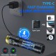 DARKDAWN UV Flashlight, 365nm Rechargeable USB Light with Black Mirror, 3 LED Blacklight, Mini Wooden Lamp, Durable, Water Residue, Pet Urine Detector, Counterfeit Proof