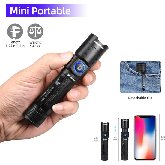 DARKDAWN UV Torch 365 nm Black Light, Mini USB Rechargeable, Woodsche LED Black Light Wooden Lamp, Powerful Portable Detector for UV Resin, Nails, Pet Urine Detectors DARKDAWN UV Torch 365 nm Black Light, Mini USB Rechargeable, Woodsche LED Black Light Wooden Lamp, Powerful Portable Detector for UV Resin, Nails, Pet Urine Detectors
