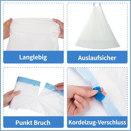 DOEL Pull Bag Cat Litter Bag Automatic Litter Box Cat Litter Bag Liner, Replacement Waste Bag, Suitable for Wet Waste, 4 Rolls x 15 Pieces, 45 x 50 cm DOEL Pull Bag Cat Litter Bag Automatic Litter Box Cat Litter Bag Liner, Replacement Waste Bag, Suitable for Wet Waste, 4 Rolls x 15 Pieces, 45 x 50 cm