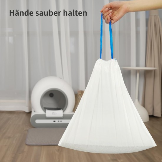 DOEL Pull Bag Cat Litter Bag Automatic Litter Box Cat Litter Bag Liner, Replacement Waste Bag, Suitable for Wet Waste, 4 Rolls x 15 Pieces, 45 x 50 cm DOEL Pull Bag Cat Litter Bag Automatic Litter Box Cat Litter Bag Liner, Replacement Waste Bag, Suitable for Wet Waste, 4 Rolls x 15 Pieces, 45 x 50 cm