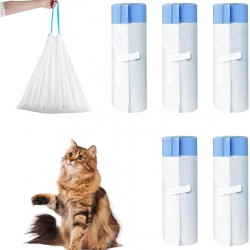 Dhqkqg Pack of 75 Bin Bags, Bin Bags with Carry Handle, Self-Cleaning Cat Litter Tray, Self-Cleaning Bin Liners, Cat Litter Box Bags, Liquid-Proof, Durable, 5 Rolls/75 Pieces Dhqkqg Pack of 75 Bin Bags, Bin Bags with Carry Handle, Self-Cleaning Cat Litter Tray, Self-Cleaning Bin Liners, Cat Litter Box Bags, Liquid-Proof, Durable, 5 Rolls/75 Pieces