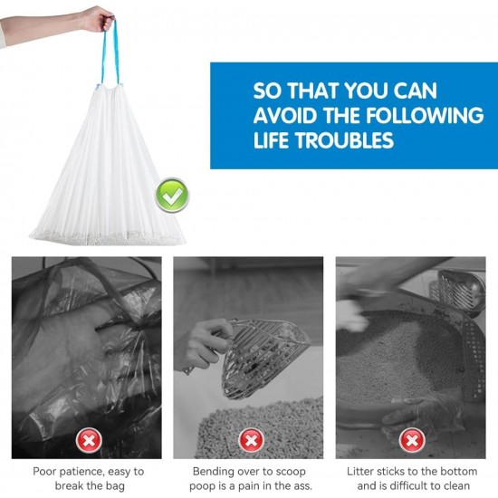 Dhqkqg Pack of 75 Bin Bags, Bin Bags with Carry Handle, Self-Cleaning Cat Litter Tray, Self-Cleaning Bin Liners, Cat Litter Box Bags, Liquid-Proof, Durable, 5 Rolls/75 Pieces Dhqkqg Pack of 75 Bin Bags, Bin Bags with Carry Handle, Self-Cleaning Cat Litter Tray, Self-Cleaning Bin Liners, Cat Litter Box Bags, Liquid-Proof, Durable, 5 Rolls/75 Pieces