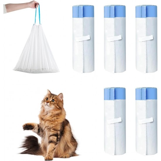 Dhqkqg Pack of 75 Bin Bags, Bin Bags with Carry Handle, Self-Cleaning Cat Litter Tray, Self-Cleaning Bin Liners, Cat Litter Box Bags, Liquid-Proof, Durable, 5 Rolls/75 Pieces Dhqkqg Pack of 75 Bin Bags, Bin Bags with Carry Handle, Self-Cleaning Cat Litter Tray, Self-Cleaning Bin Liners, Cat Litter Box Bags, Liquid-Proof, Durable, 5 Rolls/75 Pieces