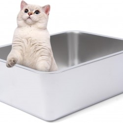 Dimaka Cat Litter Tray, Rabbit Litter, Stainless Steel Cat Litter Box, Non-Stick Metal Pan, Easy to Clean, Odourless, Safe and Durable Dimaka Cat Litter Tray, Rabbit Litter, Stainless Steel Cat Litter Box, Non-Stick Metal Pan, Easy to Clean, Odourless, Safe and Durable