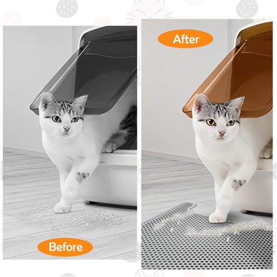 Double Layer Cat Litter Litter Tray Mat, 56 x 43 cm EVA Cat Litter Mat, Large Cat Mat for Cat Litter Tray Mat, Cat Litter Tray Mat, Cat Litter Box Mat (Grey) Double Layer Cat Litter Litter Tray Mat, 56 x 43 cm EVA Cat Litter Mat, Large Cat Mat for Cat Litter Tray Mat, Cat Litter Tray Mat, Cat Litter Box Mat (Grey)