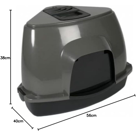 Ebi, Cat House Prism 60 Zen Series M - 38 x 56 x 40 cm, Dark Grey, for Hygiene, Dark Grey, Cat Ebi, Cat House Prism 60 Zen Series M - 38 x 56 x 40 cm, Dark Grey, for Hygiene, Dark Grey, Cat