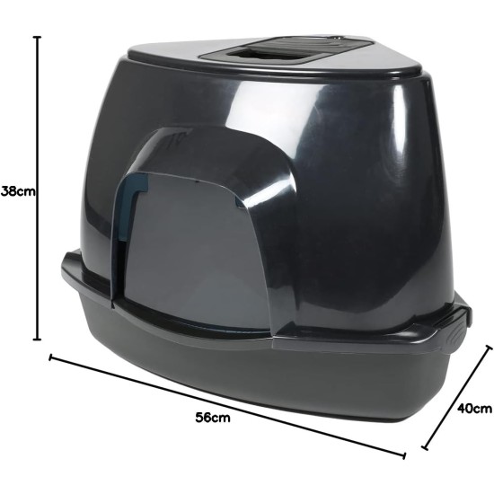 Ebi, Cat House Prism 60 Zen Series M - 38 x 56 x 40 cm, Dark Grey, for Hygiene, Dark Grey, Cat Ebi, Cat House Prism 60 Zen Series M - 38 x 56 x 40 cm, Dark Grey, for Hygiene, Dark Grey, Cat