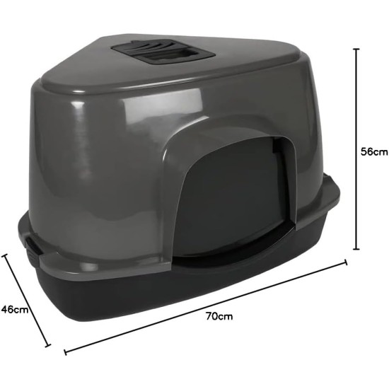 Ebi, Cat House Prism 60 Zen Series M - 38 x 56 x 40 cm, Dark Grey, for Hygiene, Dark Grey, Cat Ebi, Cat House Prism 60 Zen Series M - 38 x 56 x 40 cm, Dark Grey, for Hygiene, Dark Grey, Cat