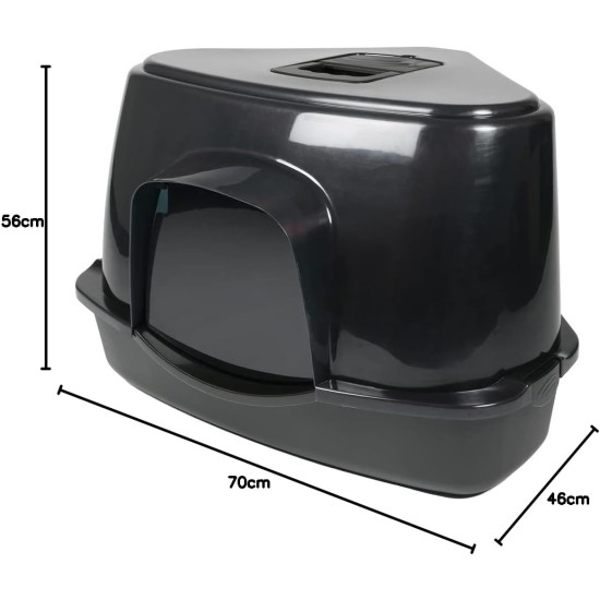 Ebi, Cat House Prism 70 L - 56 x 70 x 46 cm, Black, Hygiene, Black, Cat Ebi, Cat House Prism 70 L - 56 x 70 x 46 cm, Black, Hygiene, Black, Cat