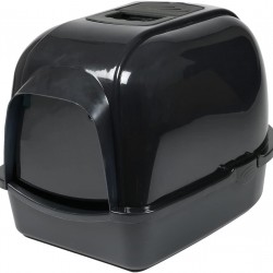 Ebi, Cat Litter Tray Eclipse Black 43 x 56 x 40 cm Covered Basin with Non-Slip Feet with Semi-Transparent Black Door and Handle Odor Absorbing Carbon Filter Plastic Ebi, Cat Litter Tray Eclipse Black 43 x 56 x 40 cm Covered Basin with Non-Slip Feet with Semi-Transparent Black Door and Handle Odor Absorbing Carbon Filter Plastic