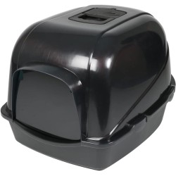 Ebi, Cat Litter Tray Eclipse Black 56 x 70 x 46 cm Covered Basin with Non-Slip Feet with Semi-Transparent Black Door and Handle Odor Absorbing Carbon Filter Plastic Ebi, Cat Litter Tray Eclipse Black 56 x 70 x 46 cm Covered Basin with Non-Slip Feet with Semi-Transparent Black Door and Handle Odor Absorbing Carbon Filter Plastic