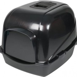 Ebi, Cat Litter Tray Eclipse Black 56 x 70 x 46 cm Covered Basin with Non-Slip Feet with Semi-Transparent Black Door and Handle Odor Absorbing Carbon Filter Plastic Ebi, Cat Litter Tray Eclipse Black 56 x 70 x 46 cm Covered Basin with Non-Slip Feet with Semi-Transparent Black Door and Handle Odor Absorbing Carbon Filter Plastic