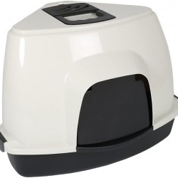 Ebi, Prism Cat Litter Tray 60 Zen Series M - 38 x 56 x 40 cm White with Non-Slip Feet with Black Semi-Transparent Door and Handle, Carbon Filter that Absorbs Odours Made of Plastic Ebi, Prism Cat Litter Tray 60 Zen Series M - 38 x 56 x 40 cm White with Non-Slip Feet with Black Semi-Transparent Door and Handle, Carbon Filter that Absorbs Odours Made of Plastic