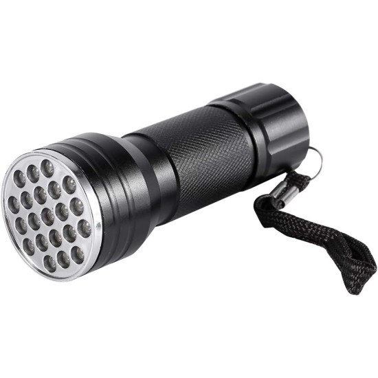 Ejoyous UV Blacklight Torch with 21 LED, 395nm UV Hand Detector Ultraviolet Light for Dry Stains in the Urine of Dogs/Cats, Bed Bug, Scorpion Ejoyous UV Blacklight Torch with 21 LED, 395nm UV Hand Detector Ultraviolet Light for Dry Stains in the Urine of Dogs/Cats, Bed Bug, Scorpion