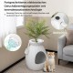 FANTASK 2 in 1 Cat Litter Tray, 63L Intelligent Odour Elimination & Sterilisation with Door Curtain, Flower Pot Style with Artificial Plant, Pebbles & Shovel FANTASK 2 in 1 Cat Litter Tray, 63L Intelligent Odour Elimination & Sterilisation with Door Curtain, Flower Pot Style with Artificial Plant, Pebbles & Shovel