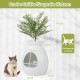 FANTASK 2 in 1 Cat Litter Tray, 63L Intelligent Odour Elimination & Sterilisation with Door Curtain, Flower Pot Style with Artificial Plant, Pebbles & Shovel FANTASK 2 in 1 Cat Litter Tray, 63L Intelligent Odour Elimination & Sterilisation with Door Curtain, Flower Pot Style with Artificial Plant, Pebbles & Shovel