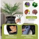 FANTASK Cat Litter Tray, 50 x 50 x 59 cm, Cat Litter Tray with Electronic Odour Elimination System, Flower Pot Style with Artificial Plant and Pebbles, Black Cat Litter Tray