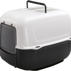 FERPLAST - Cat Litter Tray with Lid - Swing Door - Activated Carbon Filter for Odour Neutralisation - Large Cat Litter Box - 39.5 x 52.5 x H 38 cm - Prima Toilet, Black FERPLAST - Cat Litter Tray with Lid - Swing Door - Activated Carbon Filter for Odour Neutralisation - Large Cat Litter Box - 39.5 x 52.5 x H 38 cm - Prima Toilet, Black