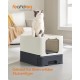 Feandrea Cat Litter Tray with Lid, Extendable Tray, Spacious for Cats up to 15 kg, Less Marks, Leak-proof Base, Beige/Black PPT001W01 Feandrea Cat Litter Tray with Lid, Extendable Tray, Spacious for Cats up to 15 kg, Less Marks, Leak-proof Base, Beige/Black PPT001W01