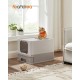 Feandrea Cat Litter Tray with Lid, Extendable Tray, Spacious for Cats up to 15 kg, Less Marks, Leak-proof Base, Beige/Black PPT001W01 Feandrea Cat Litter Tray with Lid, Extendable Tray, Spacious for Cats up to 15 kg, Less Marks, Leak-proof Base, Beige/Black PPT001W01
