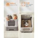 Feandrea Cat Litter Tray with Lid, Extendable Tray, Spacious for Cats up to 15 kg, Less Marks, Leak-proof Base, Beige/Black PPT001W01 Feandrea Cat Litter Tray with Lid, Extendable Tray, Spacious for Cats up to 15 kg, Less Marks, Leak-proof Base, Beige/Black PPT001W01