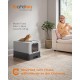 Feandrea Cat Litter Tray with Lid, Extendable Tray, Spacious for Cats up to 15 kg, Less Marks, Leak-proof Base, Beige/Black PPT001W01 Feandrea Cat Litter Tray with Lid, Extendable Tray, Spacious for Cats up to 15 kg, Less Marks, Leak-proof Base, Beige/Black PPT001W01