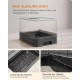 Feandrea Cat Litter Tray with Lid, Extendable Tray, Spacious for Cats up to 15 kg, Less Marks, Leak-proof Base, Beige/Black PPT001W01 Feandrea Cat Litter Tray with Lid, Extendable Tray, Spacious for Cats up to 15 kg, Less Marks, Leak-proof Base, Beige/Black PPT001W01