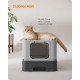 Feandrea Cat Litter Tray with Lid, Extendable Tray, Spacious for Cats up to 15 kg, Less Marks, Leak-proof Base, Beige/Black PPT001W01 Feandrea Cat Litter Tray with Lid, Extendable Tray, Spacious for Cats up to 15 kg, Less Marks, Leak-proof Base, Beige/Black PPT001W01