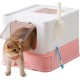 Feandrea Cat Litter Tray with Lid, Extendable Tray, Spacious for Cats up to 15 kg, Less Marks, Leak-proof Base, Beige/Black PPT001W01 Feandrea Cat Litter Tray with Lid, Extendable Tray, Spacious for Cats up to 15 kg, Less Marks, Leak-proof Base, Beige/Black PPT001W01