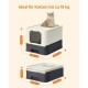 Feandrea Cat Litter Tray with Lid, Extendable Tray, Spacious for Cats up to 15 kg, Less Marks, Leak-proof Base, Beige/Black PPT001W01 Feandrea Cat Litter Tray with Lid, Extendable Tray, Spacious for Cats up to 15 kg, Less Marks, Leak-proof Base, Beige/Black PPT001W01