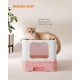 Feandrea Cat Litter Tray with Lid, Extendable Tray, Spacious for Cats up to 15 kg, Less Marks, Leak-proof Base, Beige/Black PPT001W01 Feandrea Cat Litter Tray with Lid, Extendable Tray, Spacious for Cats up to 15 kg, Less Marks, Leak-proof Base, Beige/Black PPT001W01