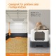 Feandrea Cat Litter Tray with Lid, Extendable Tray, Spacious for Cats up to 15 kg, Less Marks, Leak-proof Base, Beige/Black PPT001W01 Feandrea Cat Litter Tray with Lid, Extendable Tray, Spacious for Cats up to 15 kg, Less Marks, Leak-proof Base, Beige/Black PPT001W01