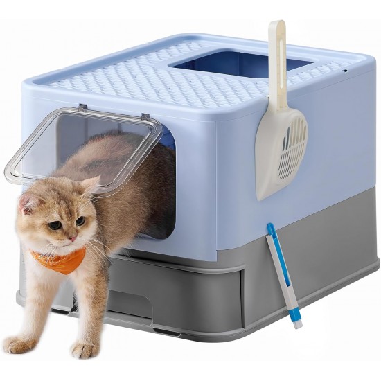 Feandrea Cat Litter Tray with Lid, Extendable Tray, Spacious for Cats up to 15 kg, Less Marks, Leak-proof Base, Beige/Black PPT001W01 Feandrea Cat Litter Tray with Lid, Extendable Tray, Spacious for Cats up to 15 kg, Less Marks, Leak-proof Base, Beige/Black PPT001W01