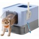 Feandrea Cat Litter Tray with Lid, Extendable Tray, Spacious for Cats up to 15 kg, Less Marks, Leak-proof Base, Beige/Black PPT001W01 Feandrea Cat Litter Tray with Lid, Extendable Tray, Spacious for Cats up to 15 kg, Less Marks, Leak-proof Base, Beige/Black PPT001W01