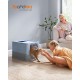 Feandrea Cat Litter Tray with Lid, Extendable Tray, Spacious for Cats up to 15 kg, Less Marks, Leak-proof Base, Beige/Black PPT001W01 Feandrea Cat Litter Tray with Lid, Extendable Tray, Spacious for Cats up to 15 kg, Less Marks, Leak-proof Base, Beige/Black PPT001W01