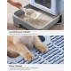 Feandrea Cat Litter Tray with Lid, Extendable Tray, Spacious for Cats up to 15 kg, Less Marks, Leak-proof Base, Beige/Black PPT001W01 Feandrea Cat Litter Tray with Lid, Extendable Tray, Spacious for Cats up to 15 kg, Less Marks, Leak-proof Base, Beige/Black PPT001W01
