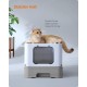 Feandrea Cat Litter Tray with Lid, Extendable Tray, Spacious for Cats up to 15 kg, Less Marks, Leak-proof Base, Beige/Black PPT001W01 Feandrea Cat Litter Tray with Lid, Extendable Tray, Spacious for Cats up to 15 kg, Less Marks, Leak-proof Base, Beige/Black PPT001W01