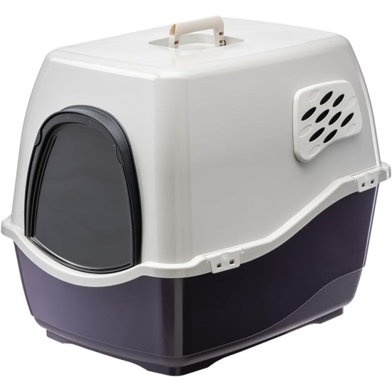 Ferplast Bill Cat Litter Tray with Lid, Cat Litter Tray with Cover, with 2 Anti-Odour Filters, 50 x 40 x 42 cm, Door and Handle Darkened Ferplast Bill Cat Litter Tray with Lid, Cat Litter Tray with Cover, with 2 Anti-Odour Filters, 50 x 40 x 42 cm, Door and Handle Darkened
