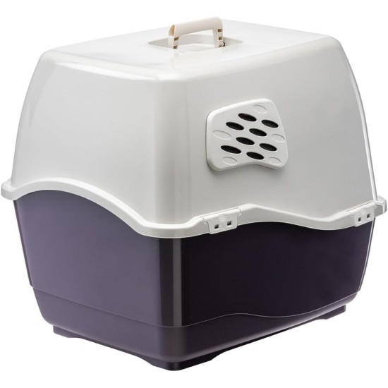 Ferplast Bill Cat Litter Tray with Lid, Cat Litter Tray with Cover, with 2 Anti-Odour Filters, 50 x 40 x 42 cm, Door and Handle Darkened Ferplast Bill Cat Litter Tray with Lid, Cat Litter Tray with Cover, with 2 Anti-Odour Filters, 50 x 40 x 42 cm, Door and Handle Darkened