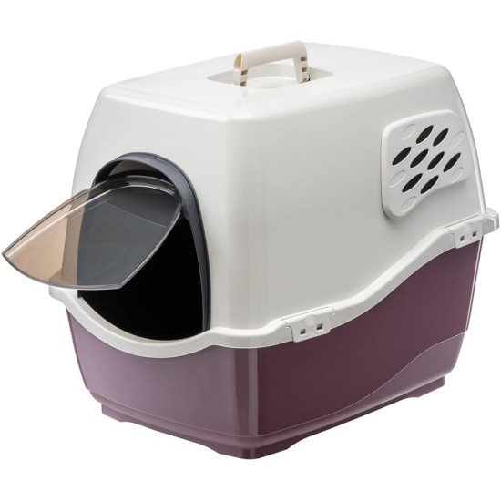 Ferplast Bill Cat Litter Tray with Lid, Cat Litter Tray with Cover, with 2 Anti-Odour Filters, 50 x 40 x 42 cm, Door and Handle Darkened Ferplast Bill Cat Litter Tray with Lid, Cat Litter Tray with Cover, with 2 Anti-Odour Filters, 50 x 40 x 42 cm, Door and Handle Darkened