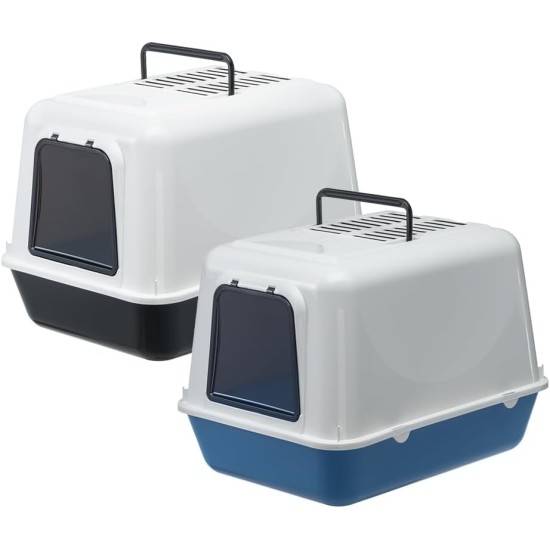 Ferplast Cat Litter Tray with Lid, 2 Odour-Inhibiting Activated Carbon Filters, Darkened Swing Door, 36 x 47 x H 35 cm, Clear CAT 10 Pet Toilet Ferplast Cat Litter Tray with Lid, 2 Odour-Inhibiting Activated Carbon Filters, Darkened Swing Door, 36 x 47 x H 35 cm, Clear CAT 10 Pet Toilet