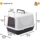 Ferplast Cat Litter Tray with Lid, 2 Odour-Inhibiting Activated Carbon Filters, Darkened Swing Door, 36 x 47 x H 35 cm, Clear CAT 10 Pet Toilet