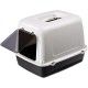 Ferplast Cat Litter Tray with Lid, 2 Odour-Inhibiting Activated Carbon Filters, Darkened Swing Door, 36 x 47 x H 35 cm, Clear CAT 10 Pet Toilet