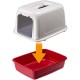 Ferplast Cat Litter Tray with Lid, 2 Odour-Inhibiting Activated Carbon Filters, Darkened Swing Door, 36 x 47 x H 35 cm, Clear CAT 10 Pet Toilet
