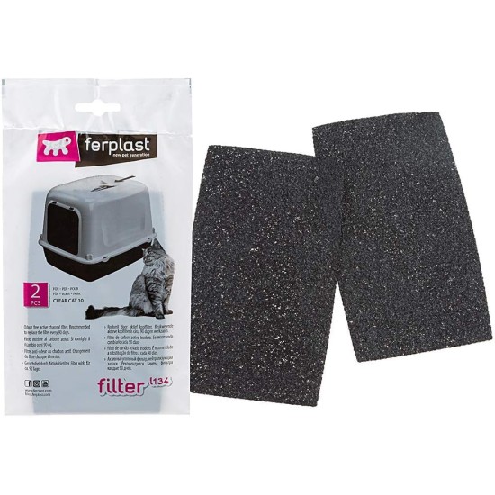 Ferplast Cat Litter Tray with Lid, 2 Odour-Inhibiting Activated Carbon Filters Included, Darkened Swing Door, 39.5 x 52.5 x H 38 cm, Clear Cat 20, Black Ferplast Cat Litter Tray with Lid, 2 Odour-Inhibiting Activated Carbon Filters Included, Darkened Swing Door, 39.5 x 52.5 x H 38 cm, Clear Cat 20, Black