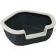 Ferplast Eck-Katzentoilette, Katzenklo, mit hohen Rändern und niedrigem Eingang, 57,5 x 51,5 x H 22 cm, DAMA Ecktoilette, Schwarz Ferplast Eck-Katzentoilette, Katzenklo, mit hohen Rändern und niedrigem Eingang, 57,5 x 51,5 x H 22 cm, DAMA Ecktoilette, Schwarz