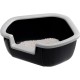 Ferplast Eck-Katzentoilette, Katzenklo, mit hohen Rändern und niedrigem Eingang, 57,5 x 51,5 x H 22 cm, DAMA Ecktoilette, Schwarz Ferplast Eck-Katzentoilette, Katzenklo, mit hohen Rändern und niedrigem Eingang, 57,5 x 51,5 x H 22 cm, DAMA Ecktoilette, Schwarz